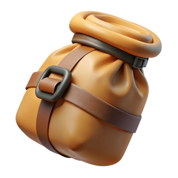 impressive rustic Dry Bag with Roll Top Closure Cutout professional png