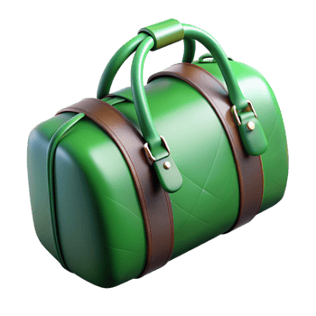 stunning rustic Duffel Bag Green Transparent Background detailed png