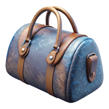 vibrant artistic Duffle Bag with Zipper Pull Transparent Background authentic png