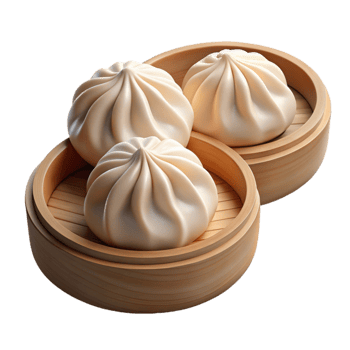 vibrant contemporary Dumplings Steamed and Ready Transparent Background premium png