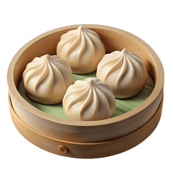 vibrant creative Dumplings Steamed and Ready Transparent Background high quality png