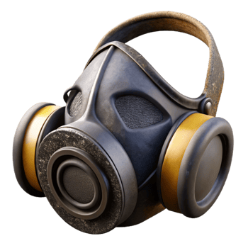 impressive abstract Dust Mask Black Filtering Respirator Transparent Background high resolution png