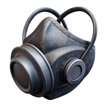 extraordinary abstract Dust Mask Black Isolated with Transparent Background exclusive png