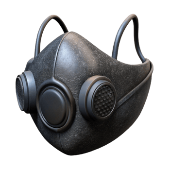vibrant contemporary Dust Mask Black Isolated with Transparent Background premium png