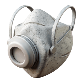vibrant modern Dust Mask White Cutout premium png