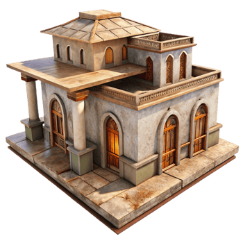 dramatic classic D Virtual Architecture Model Transparent Background authentic png