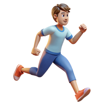 vibrant rustic Dynamic Runner Side View Transparent Background high quality png