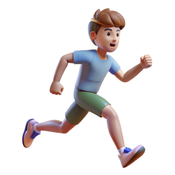 vibrant modern Dynamic Runner Side View Transparent Background professional png