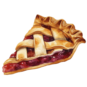 a delicious slice of pie with a lattice crust, featuring a rich, red filling png