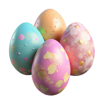 stunning creative Easter Eggs Pastel Painted Transparent Background authentic png