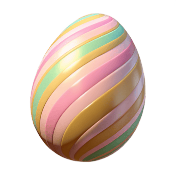 serene contemporary Easter Egg with Pastel Stripes Isolated detailed png