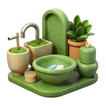 beautiful contemporary Eco Friendly Bathroom Fixtures Set Cutout png