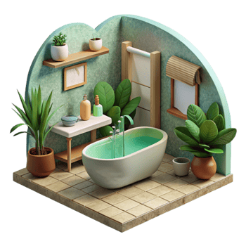 impressive minimalist Eco Friendly Bathroom Interior Cutout exclusive png