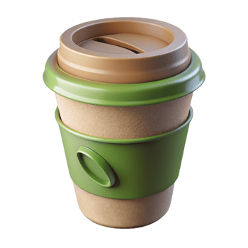 elegant contemporary Eco Friendly Coffee Cup with Lid Isolated on Transparent Background exclusive png