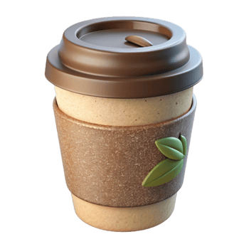 wonderful vintage Eco Friendly Coffee Cup with Lid Isolated on Transparent Background authentic png
