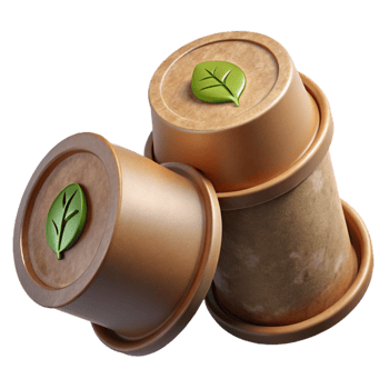 beautiful creative Eco Friendly Coffee Pods Compostable Isolated premium png