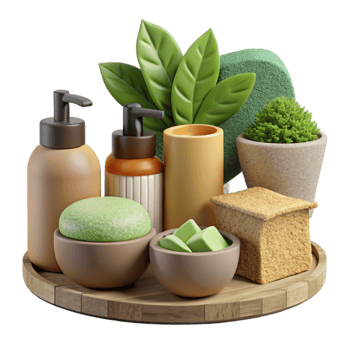stunning abstract Eco Friendly Home Products Set Isolated with Natural Ingredients exclusive png