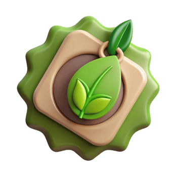extraordinary artistic Eco Friendly Product Label Design Cutout with Green Leaf high resolution png
