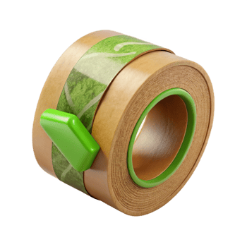 elegant traditional Eco Friendly Shipping Tape with Brown Kraft Texture Isolated premium png