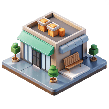 stunning contemporary Eco Friendly Shopping Center Isometric Cutout genuine png