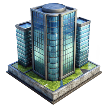 magnificent vintage Eco Friendly Skyscraper Cutout with Glass Facade high quality png