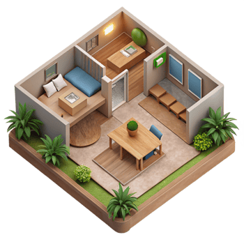 impressive abstract Eco Home Floor Plan Cutout with Room Labels authentic png