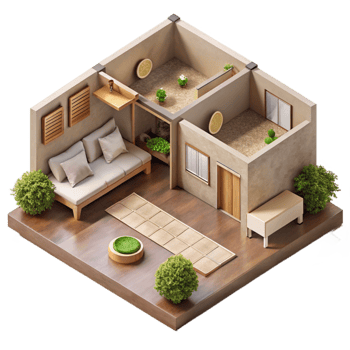 Eco Home Floor Plan Cutout with Room Labels png
