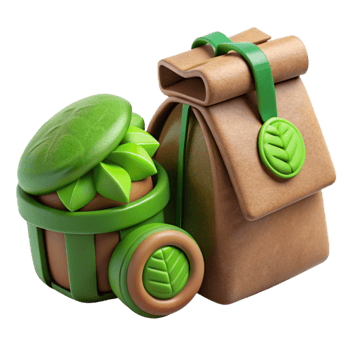 dramatic creative Eco Packaging Design Elements with Green Accents Isolated authentic png