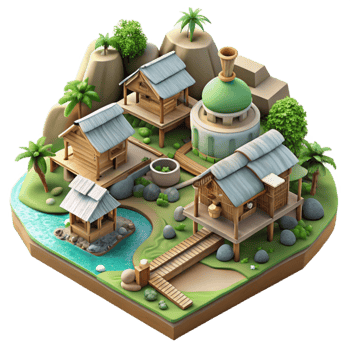 dramatic vintage Eco Village Aerial View Transparent high resolution png