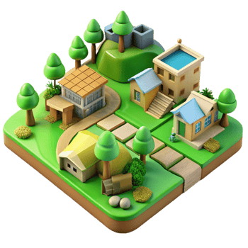 magnificent artistic Eco Village Community Plan Transparent original png
