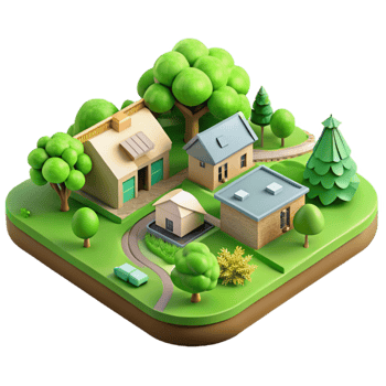 serene artistic Eco Village Community Plan Transparent original png