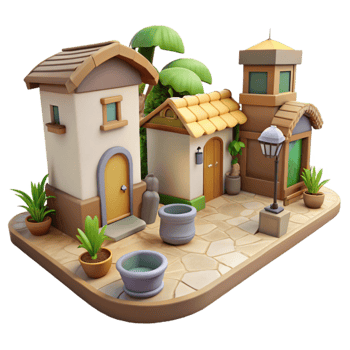 wonderful contemporary Eco Village Street Scene Transparent png