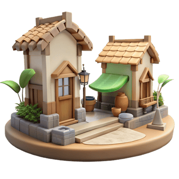 impressive contemporary Eco Village Street Scene Transparent exclusive png