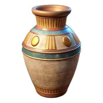 elegant abstract Egyptian Canopic Jar Painted Detail Side View Isolated authentic png