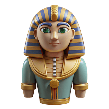 impressive traditional Egyptian Shabti Figure Painted Detail Front View Transparent Background high quality png
