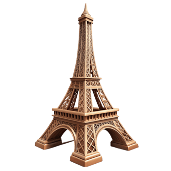 stunning vintage Eiffel Tower Side View Isolated Element high resolution png
