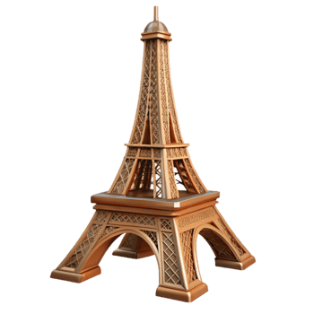 magnificent vintage Eiffel Tower Side View Isolated Element high quality png