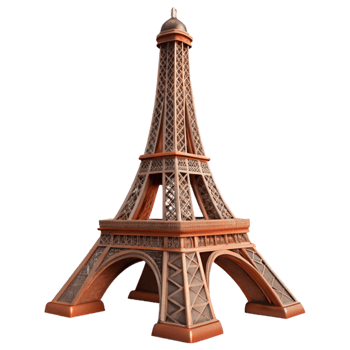 Eiffel Tower Side View Isolated Element png