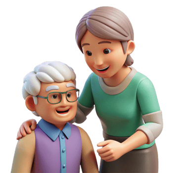 beautiful traditional Elderly Caregiver Assisting Senior Transparent Background high quality png