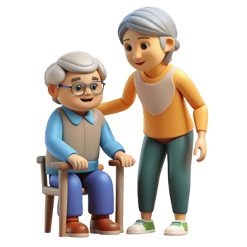 magnificent vintage Elderly Caregiver Assisting Senior Transparent Background high quality png