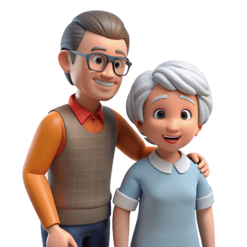 vibrant traditional Elderly Caregiver Assisting Senior Transparent Background high quality png