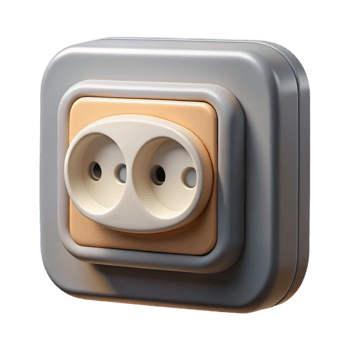 elegant traditional Electrical Outlet White Isolated on Transparent Background detailed png
