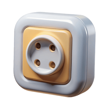 elegant creative Electrical Outlet White Isolated on Transparent Background high quality png