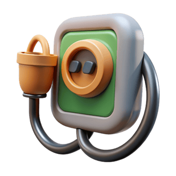 elegant classic Electric Car Charging Port Close Up Transparent Background png