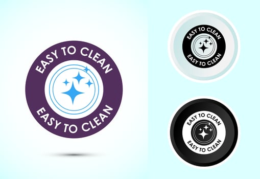 Easy cleaning icon. Clean surface icon sign, Color black and white vector