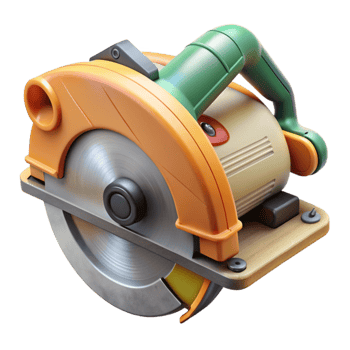 beautiful vintage Electric Saw Circular Isolated Cutout with Blade Guard genuine png