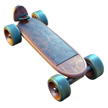 elegant creative Electric Skateboard Bottom View Cutout Transparent Background png