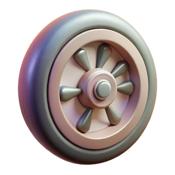 elegant classic Electric Unicycle Wheel Closeup Isolated professional png