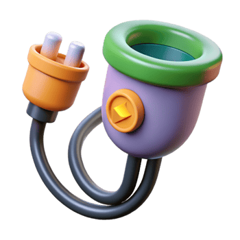 elegant vintage Electric Vehicle Charging Cable Isolated premium png
