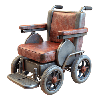 dramatic rustic Electric Wheelchair Front View Transparent Background exclusive png
